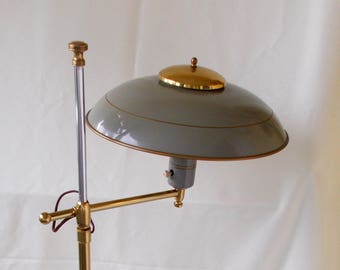 Vintage Eames Era Floor Lamp, Space Age, Gray,Green