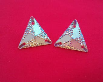 Large Triangle Earring, Silver Statement Fashion, Bling Earrings, Oversized Studs, Unique Jewelry, Fashion Accessories For Her, Ladies Gift
