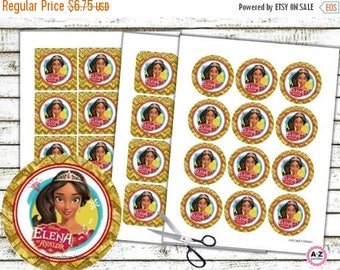 60% OFF Elena of Avalor Cupcake Topper, Instant Download, Unlimited Printing, Favor Tags, Cupcake Circles, Toppers, Elena, favor tags, banne