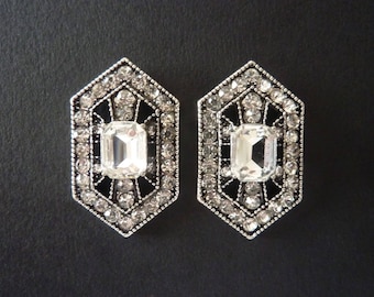 Art Deco Earrings Great Gatsby Earrings Vintage Earrings Art Nouveau Earrings Wedding Bridal Downton Abbey Downtown Abbey Crystal Earings