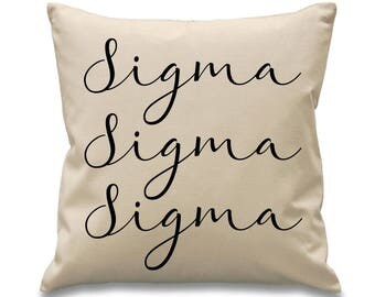 Sigma Sigma Sigma // Tri Sigma // Sorority Canvas Pillow // 17x17 // Cursive Pillow // Sorority and Greek Gift Item// Big Little Gift