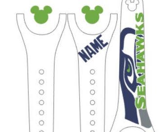 IMPROVED 2.0 Magic Band Decals, Seattle, Seahawks, football, personalized band