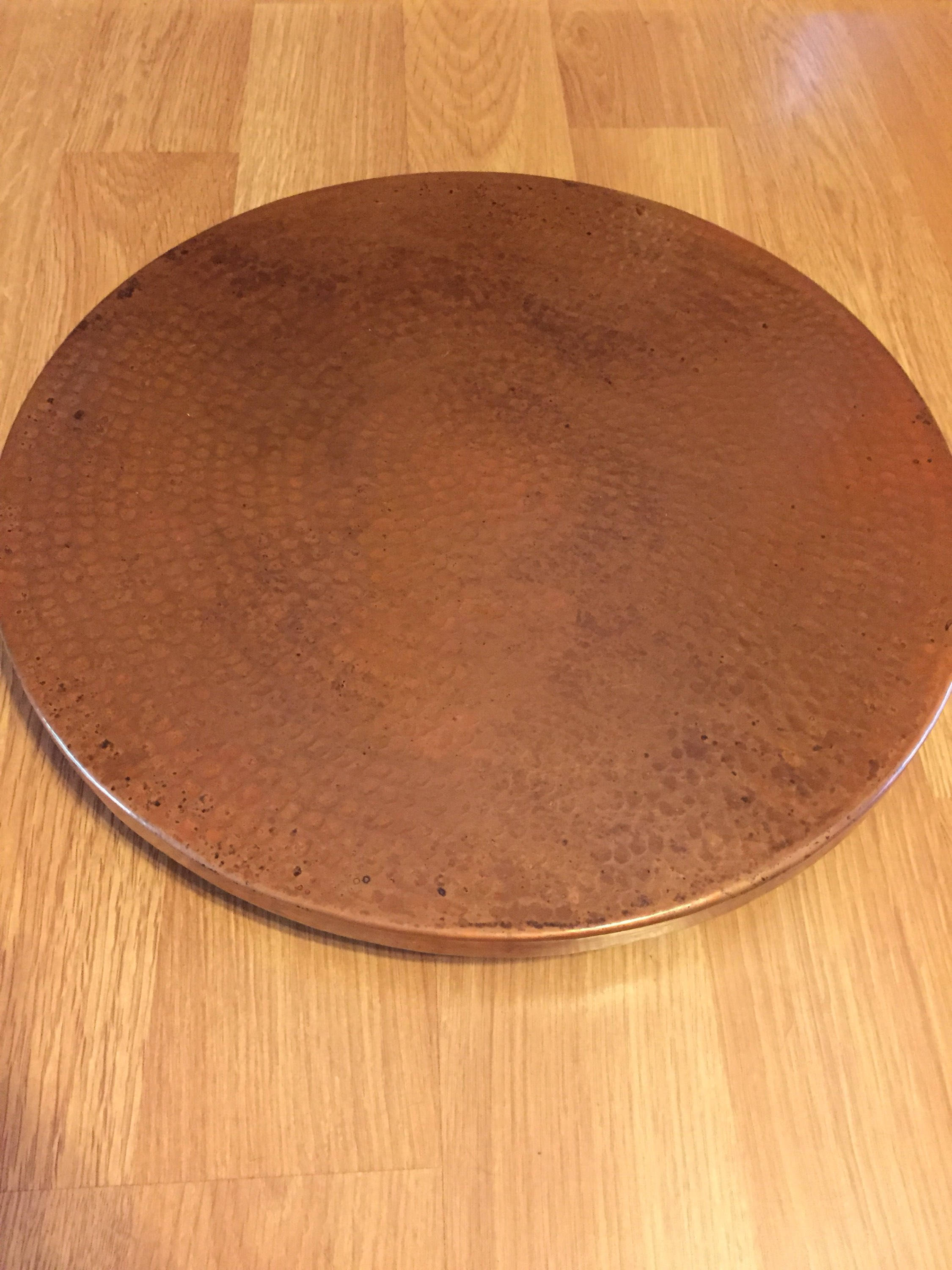 Hammered Copper Lazy Susan rotating serving tray (16 diameter)