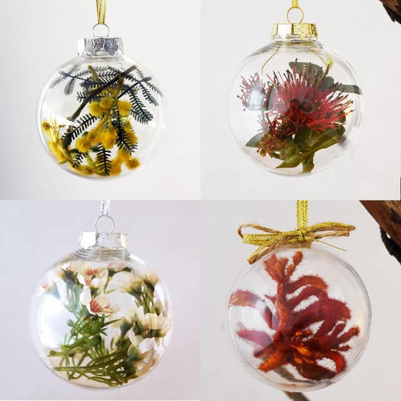 set of 4 australian native flowers christmas baubles set of 4 australian native flowers christmas baubles