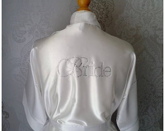 10% DISCOUNT Personalised Satin Bridesmaid Robe, Dressing Gown, Bride Robe, Bridal Party, Wedding, Gift, Various Colours and Sizes