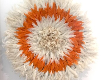 Juju authentique chapeau blanc/Orange, Cameroun