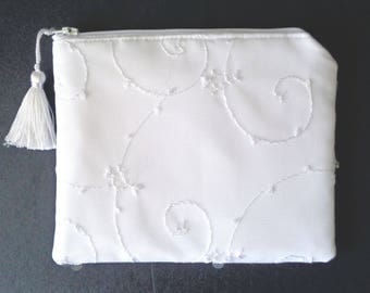 white sequin clutch