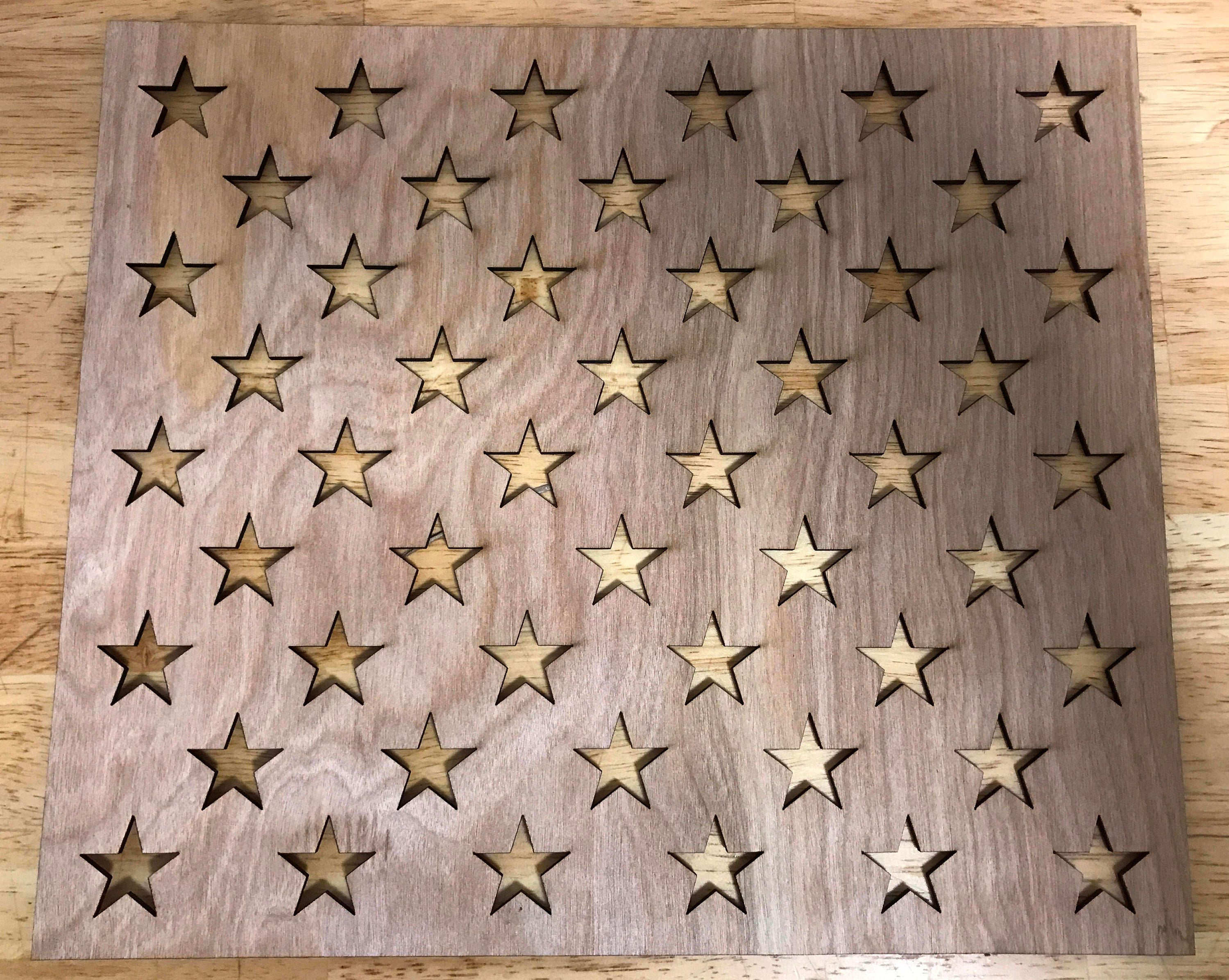Usa Flag 50 Stars Stencil Wooden Stencil Union