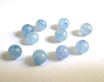 20 beads 4mm blue natural jade (G-07)
