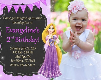 Tangled Invitation, Tangled Birthday, Tangled Party, Rapunzel Invitation, Rapunzel Birthday, Rapunzel Party