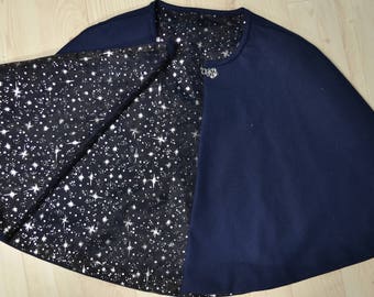 Navy Blue Wool Cloak Cape