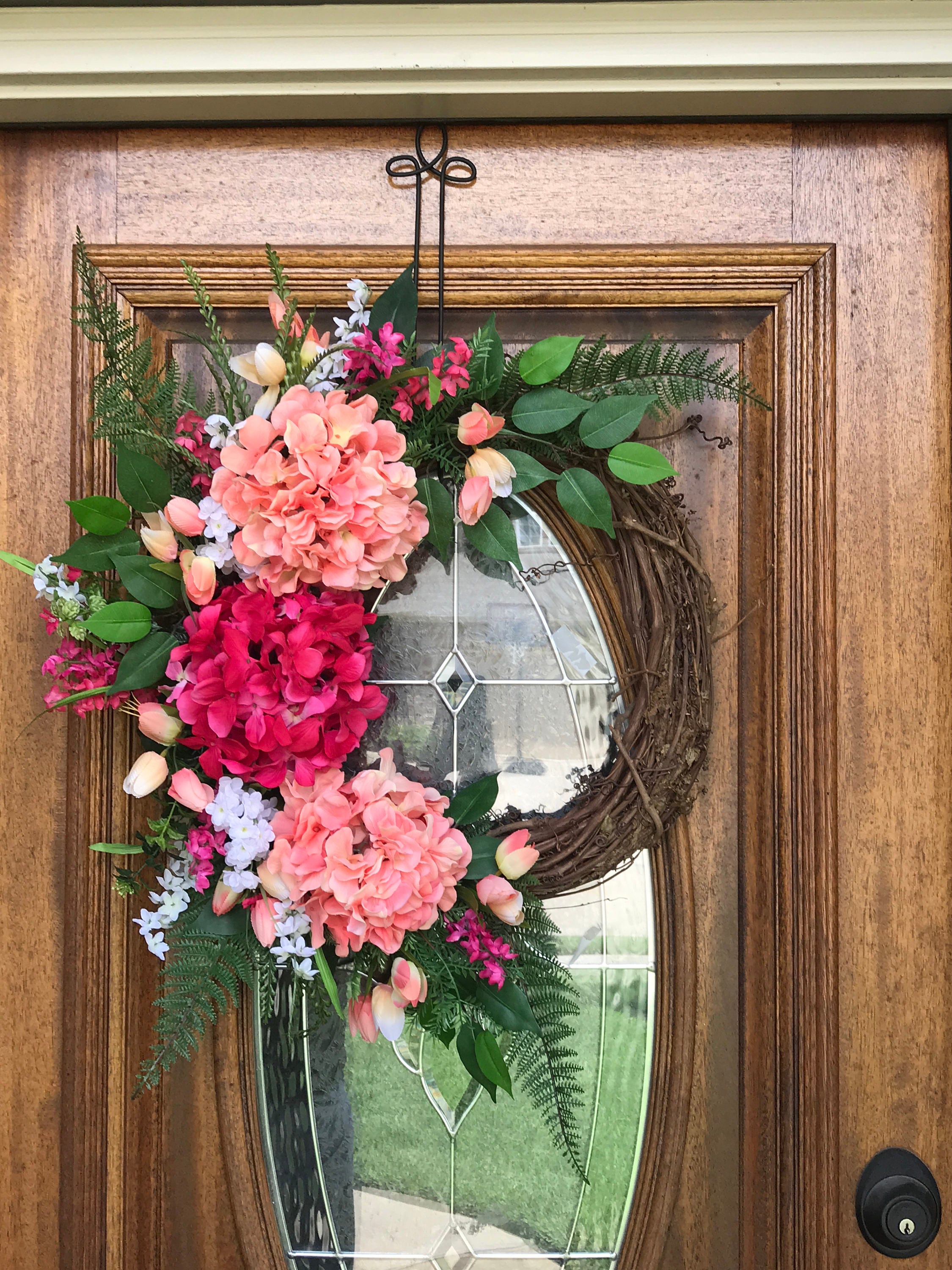 Summer Wreath for Front Door Hydrangea Wreath Unique