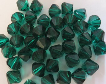8 mm Emerald Swarovski Crystal bicones