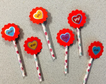 Valentine's Day Conversation Heart Cupcake Toppers