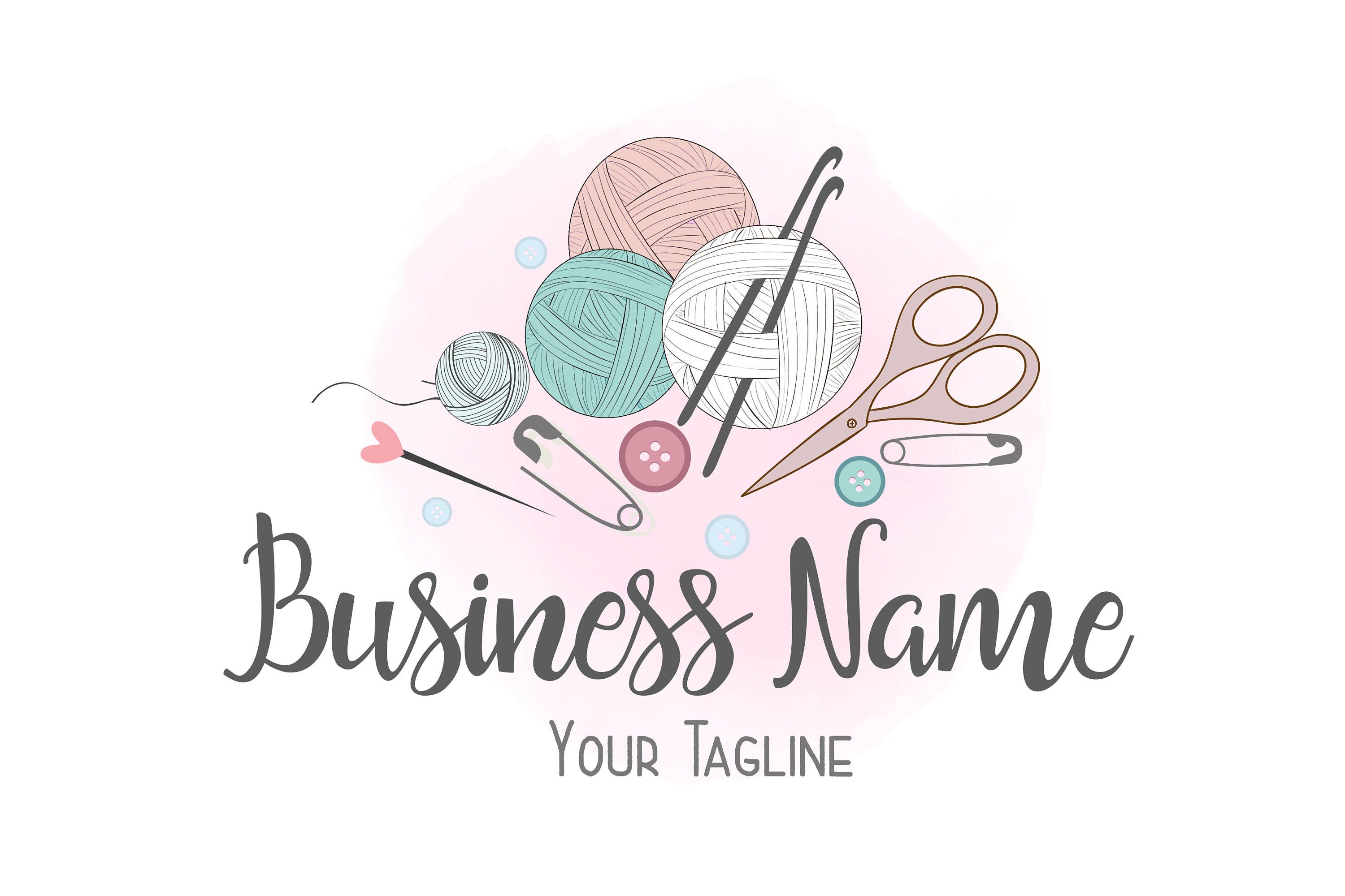 Custom logo design crochet yarn logo sew knitting logo