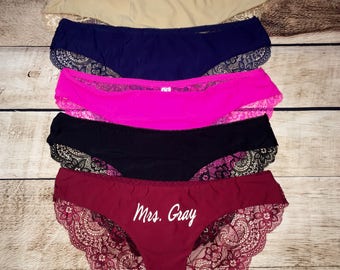 Bride Underwear, Personalized Underwear, Bride gift, Wedding Lingerie, Bridal Shower, Personalized Panties, Something new, Anniversary