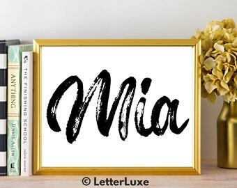 Mia name art | Etsy