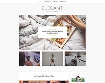 Elegant - Wordpress theme - Feminine wordpress theme - Responsive WordPress Theme - Blog template - Fashion template - Wordpress blog theme