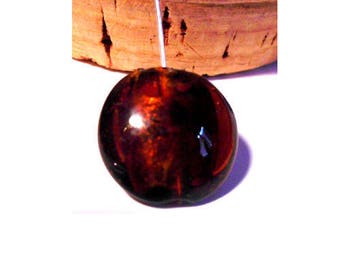 Set of 2 color coffee 20 mm x 9 mm lampwork beads
