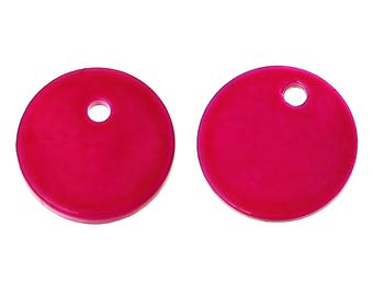 20 charms seconds shell 13mm Fuchsia color