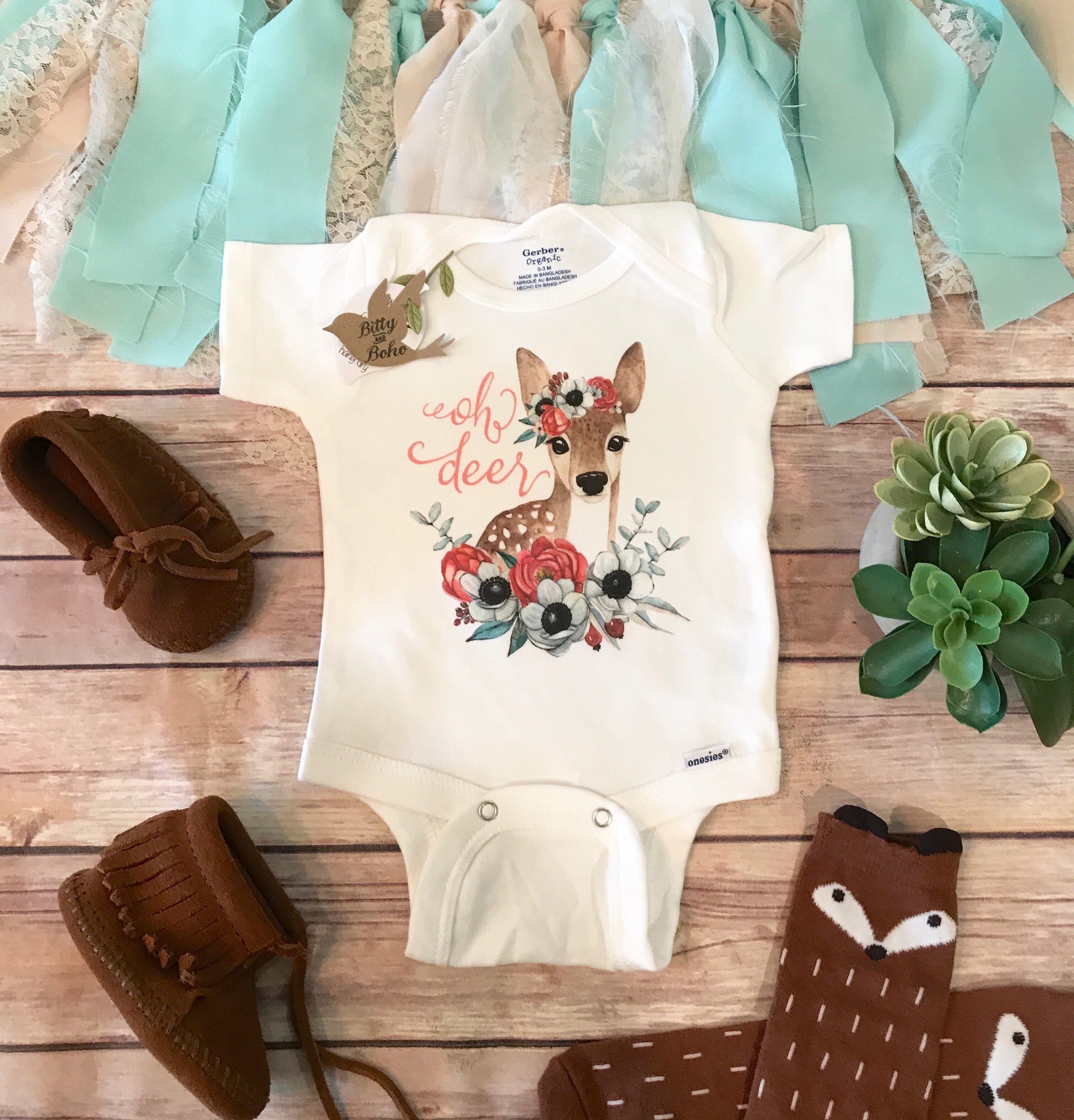 Oh Deer Onesie® Country Baby Girl Clothes Cute Baby Onesies