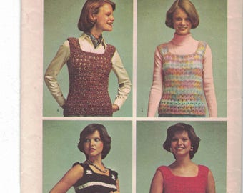 Vintage Crochet Fashions Simplicity Pattern one size 6065. Uncut.