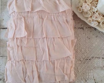 Darling Pink Shabby Chic Ruffled Shower Curtain