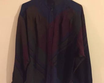 Blouse Femme JTB Noire Et Verte - Taille Small (S), Occasion Très Bon état, Manches Longues