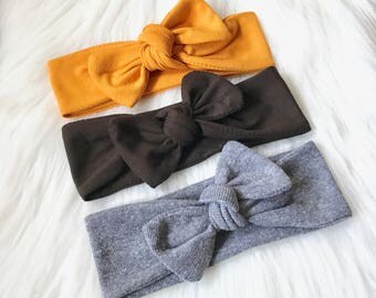 Fall Headwrap Set, Fall Headband, Baby Knot Headband, Baby Headwrap, Baby Headband, Women's Headwrap, Adult Headband, Mustard Headband, Baby