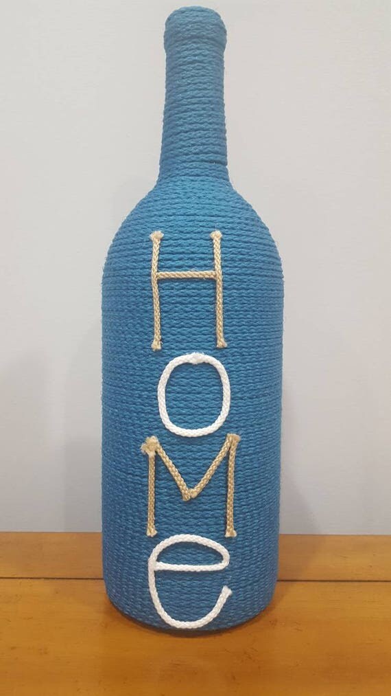 Decorated Wine Bottle 'HOME' 1.5 liter bottle chic