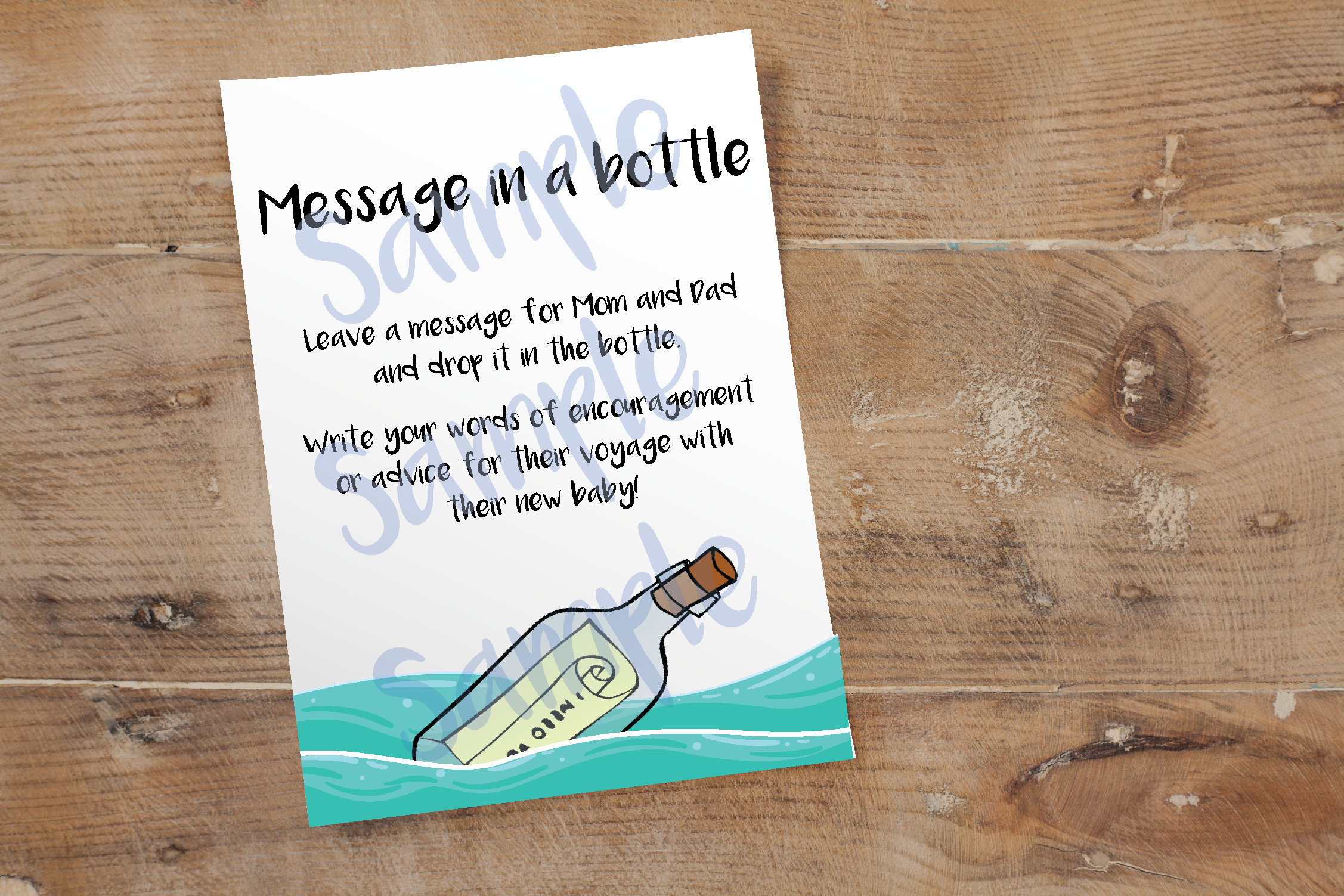 Message In a Bottle Activity // Nautical Theme // Baby Shower