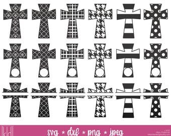18 Cross svg files - Cross Monogram svg - Christian svg - Cross Cut File - Easter svg - Easter Cutting File