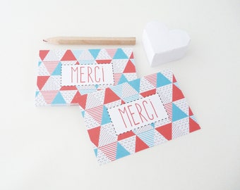 Set of 18 Scandinavian patterned thank you cards