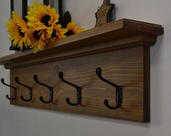 Coat Rack Farmhouse Rustic Shelf Mud Room Wall Mount With Coat Rack Farmhouse Rustic Shelf Mud Room Wall Mount With
