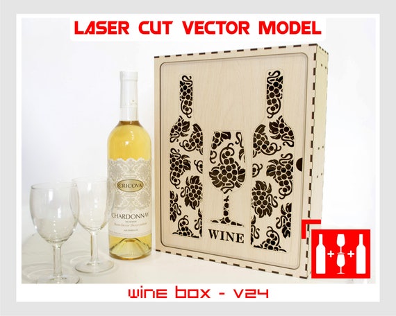 wine vector box box Plywood Wood wine box box Wine Laser vector wine cut