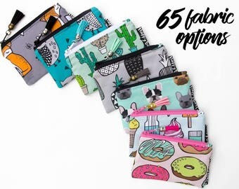 Card Wallet - Womens Wallet - Card Holder - Coin Purse - Stocking Stuffer - Teachers Gift - Zippered Pouch - Card Case - Change Purse - Cute