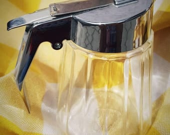 Syrup Serendipity Vintage German Syrup Decanter 60s BMF Glass and Stainless Steel Diner Style Retro
