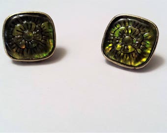 Boucles D'oreilles Clips Monet - Bi-color, Plaqué Or, Créateur Américain, Occasion