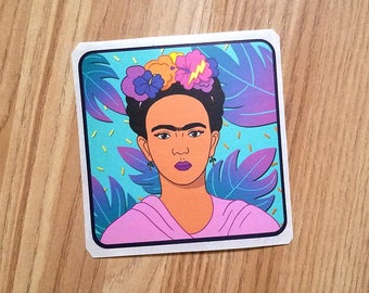 Frida Kahlo Sticker 3 x3 inches square rounded corners