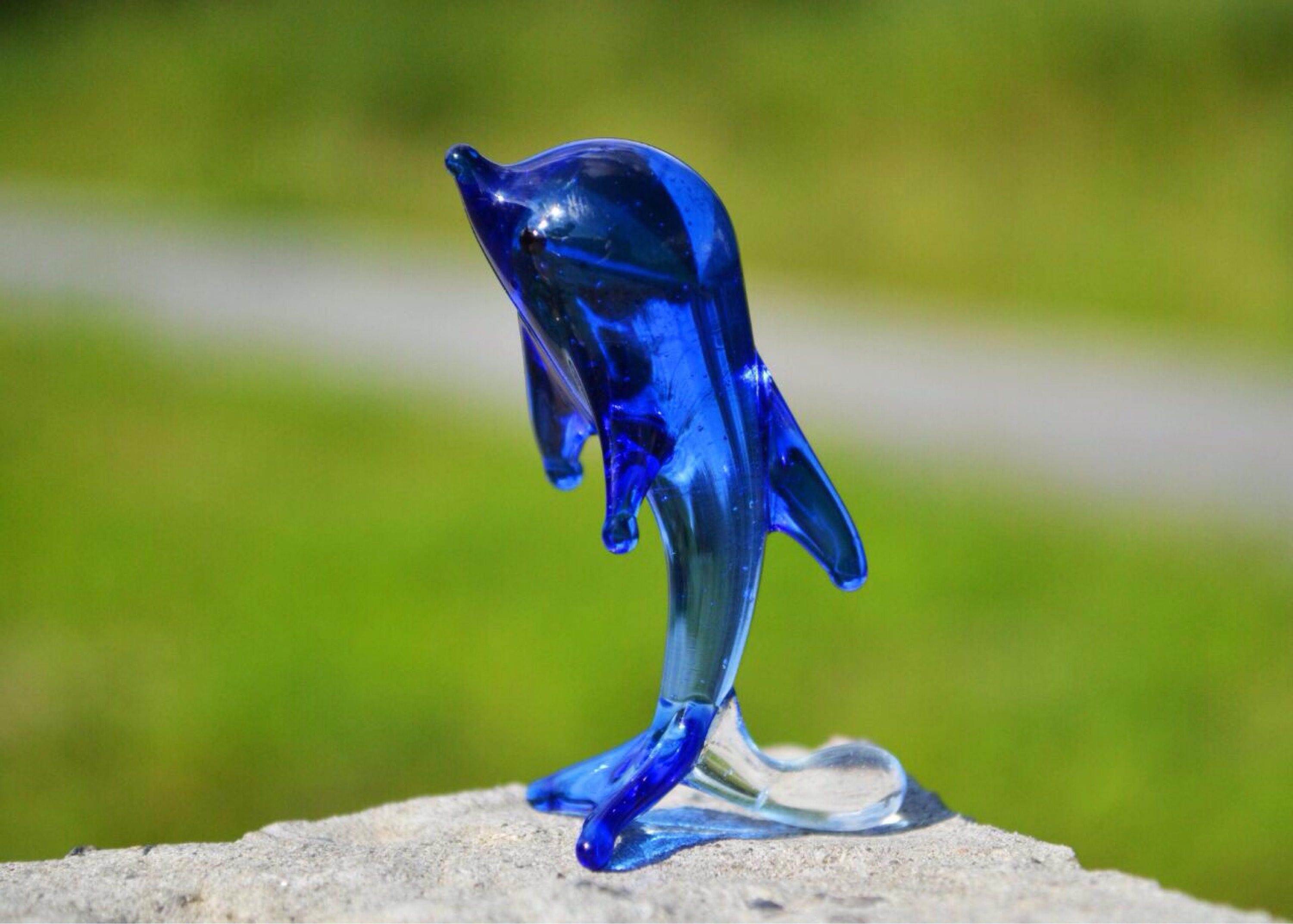 dolphin glass statue