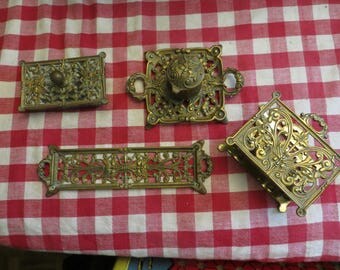 Brass Desk Set Ornate Vintage w/ free ship