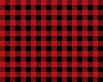 Red and Black Buffalo Plaid Print Vinyl  - Craft Vinyl - Flannel Pattern -  Buffalo Plaid Adhesive Outdoor Vinyl & HTV
