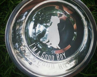Dog Bowl, Etched, Stainless Steel, Custom Dog Bowl, Personalized Dog Bowl, Dogs, Dog Gift, Dog Lover
