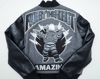 FORBIDDEN PLANET Robby the Robot Clothing Japan Space Travel Moon Astral Embroidered Bomber Sukajan Stadium Sutajan Souvenir Jacket SK2075