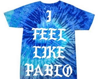 Kanye West I Feel Like Pablo Tie Dye Blue Jerry T Shirt