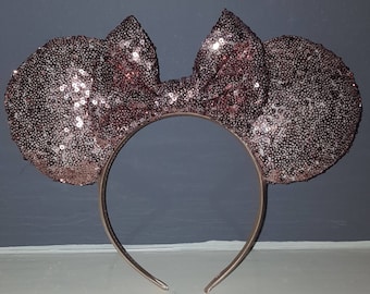 Rose Gold Sequin Minnie Mouse Ears