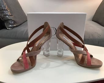 Diane von Furstenberg Ibizia Tan/Coral Multi Sandals