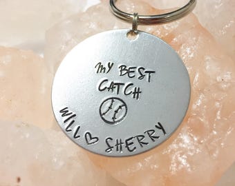 My Best Catch Baseball Keychain, Baseball Gift for Him, Baseball Gift, Boyfriend Baseball Gift, Baseball Gift for Him, Gift for Baseball Fan