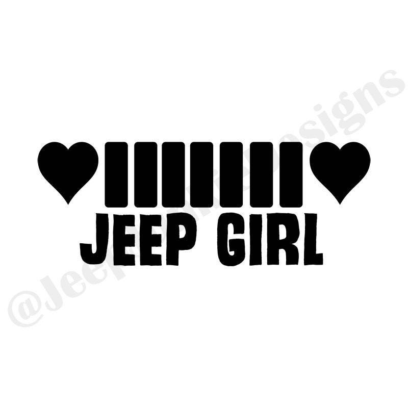 Download Jeep Girl Heart Grill Vinyl Decal