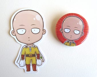 One Punch Man Badges and Stickers